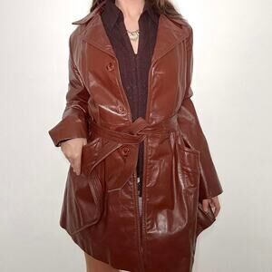 Vintage leather trench coat *READ DESCRIPTION*